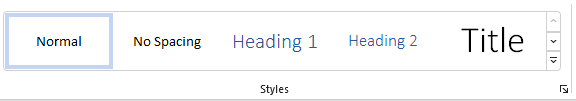 Heading menu in Microsoft Word.