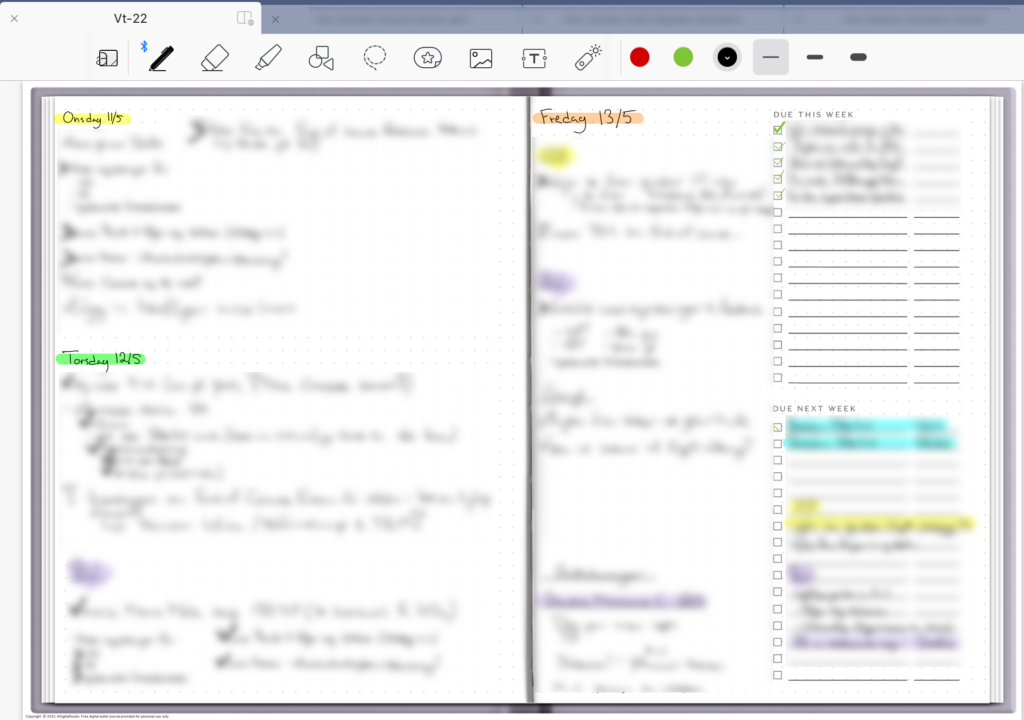Image showing a digital journal in GoodNotes