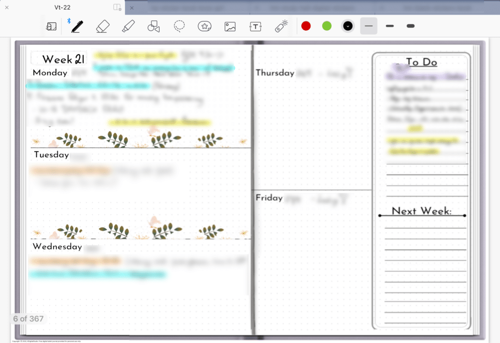 Image showing a digital journal in GoodNotes
