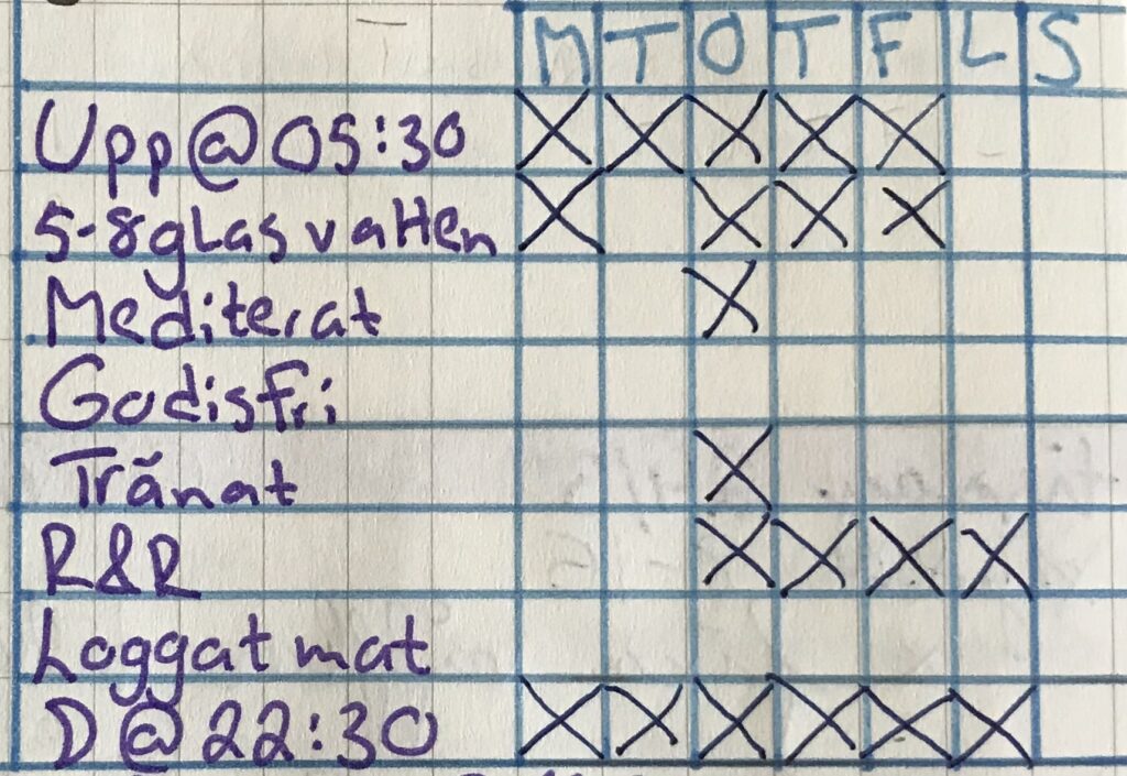 Example of a simple habit tracker
