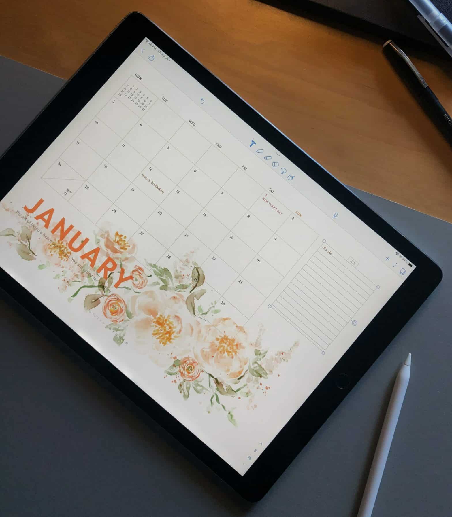 Image showing a planner on an ipad.