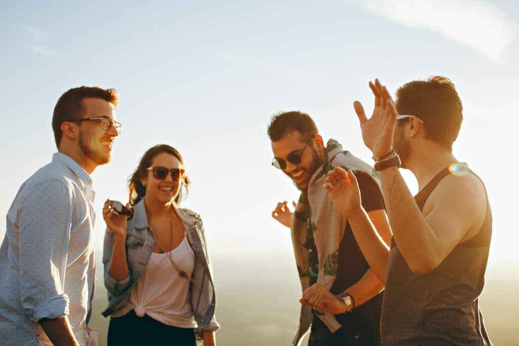 Image showing happy people in sunglasses