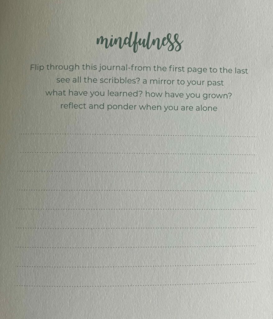 Image showing a mindfulness page in a Scribbles That Matter notebook