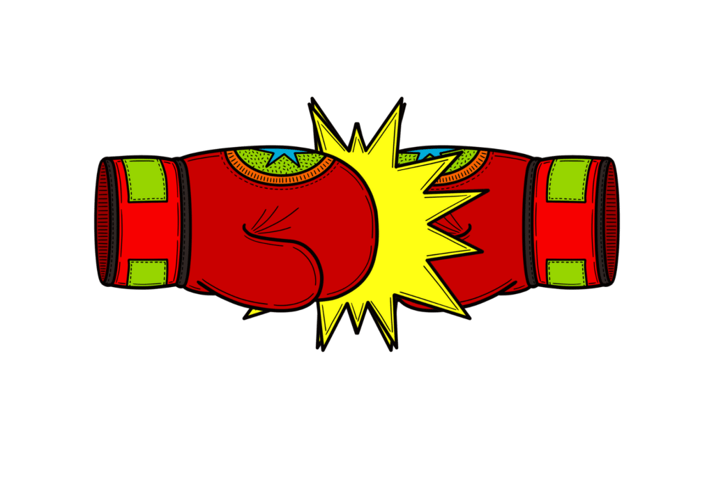 Image showing two boxing gloves drawn in a cartoon style